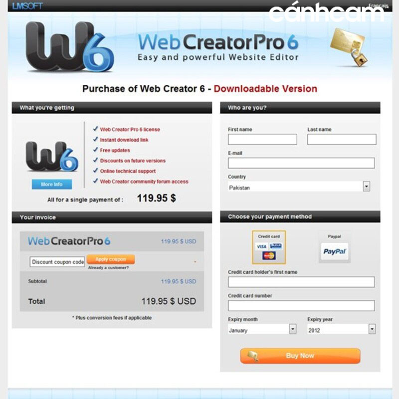 Phần mềm thiết kế website kéo thả Web Creator Pro